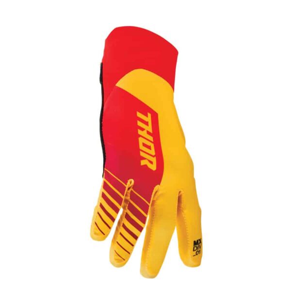 AGILE Analog Lemon/Red Gloves – Ride with Zest and Precision, Unleash Your Adventure in Vibrant Style!