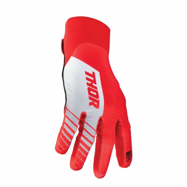 AGILE Analog Red/White Gloves – Ride in Bold Style with Precision and Comfort for the Ultimate Adventure