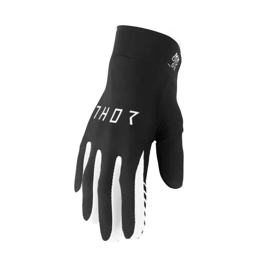 AGILE Solid Black/White Gloves – Unleash Your Ride in Sleek Monochrome Style with Superior Comfort and Control!
