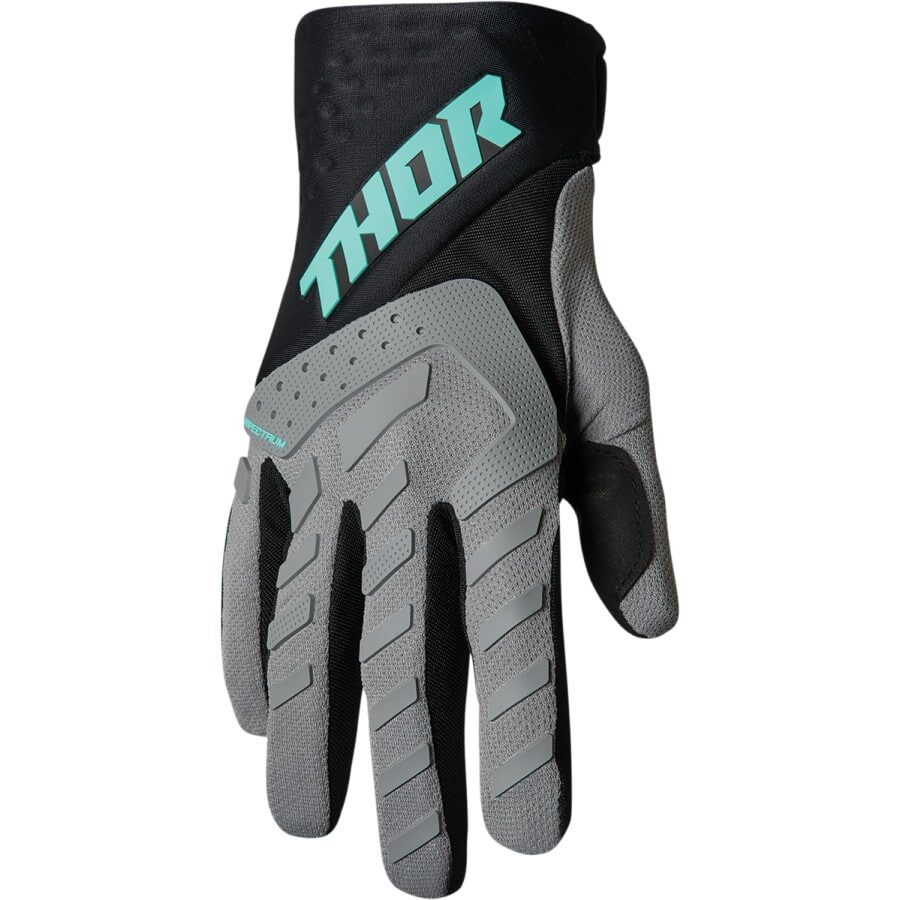 SPECTRUM Gray/Black/Mint Gloves – Elevate Your Ride with a Stylish Blend of Comfort and Performance!